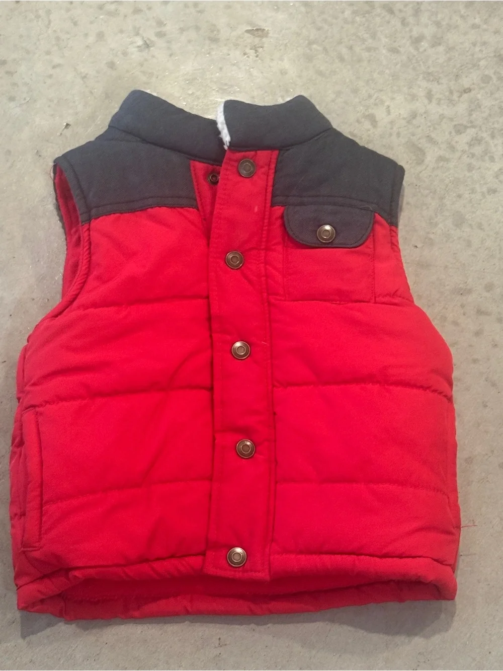 Carter's Red Puffer Vest with Navy Yoke